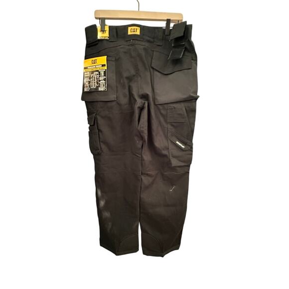 CAT Trademark Work Pants Black Cotton Blend Durable Utility Pockets W34 L30 - Picture 2 of 9